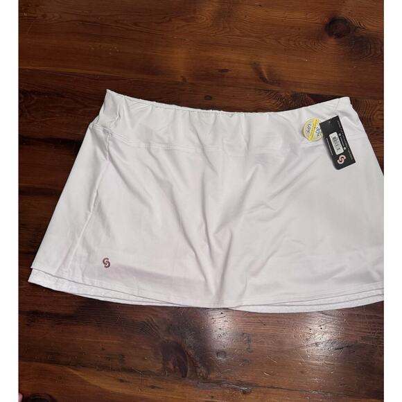 Cross Court White Tennis Skort Size XL Athletic Golf Pickleball White NWT $70 - Picture 2 of 12